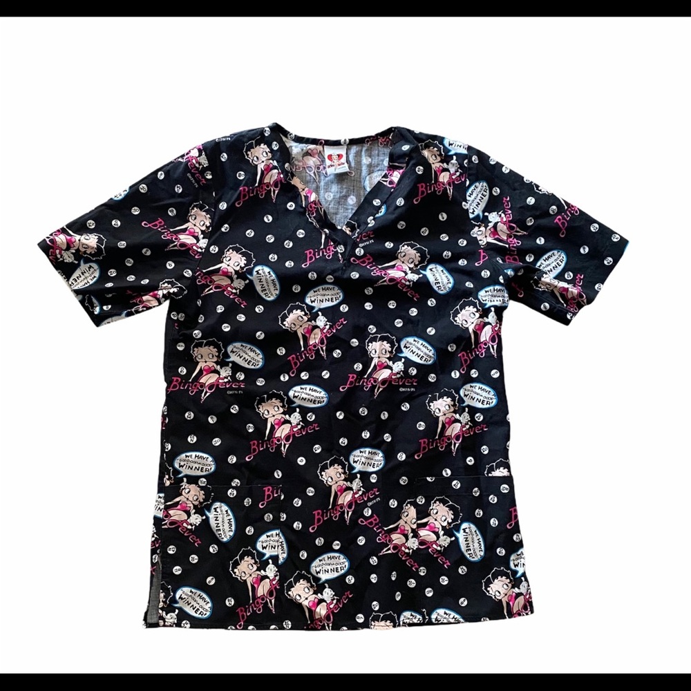 Vintage 90’s Betty Boop Nurse Scrub Top View 2